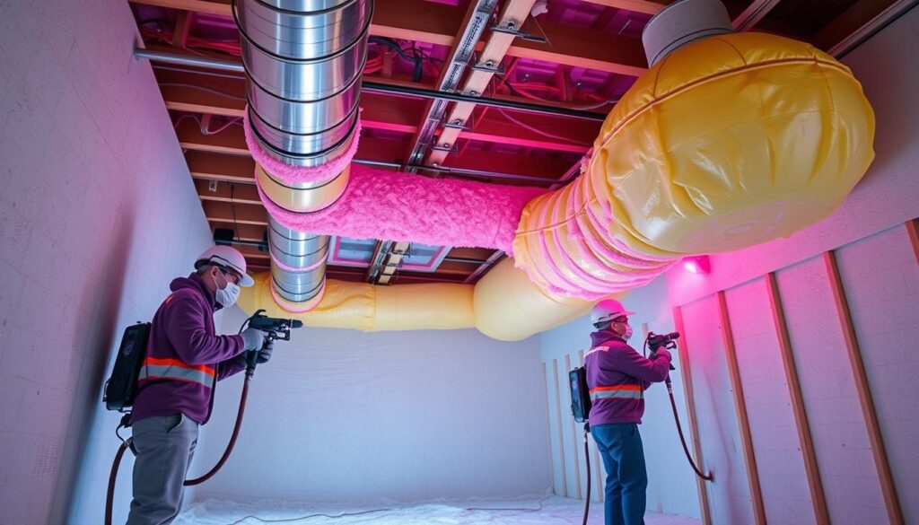 Spray foam insulation application Spray foam insulation application