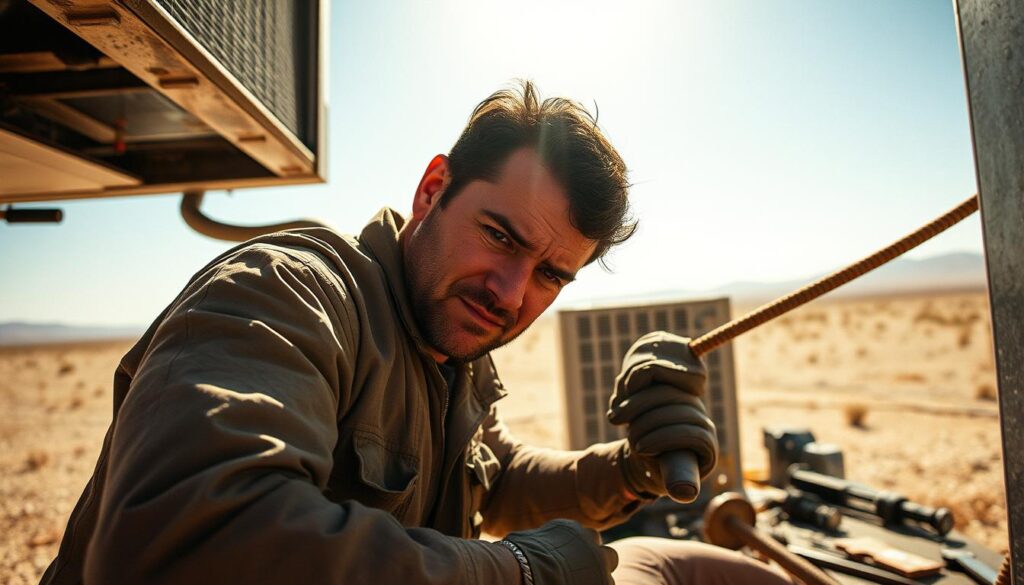 HVAC Technician Working in Extreme Conditions HVAC Technician Working in Extreme Conditions