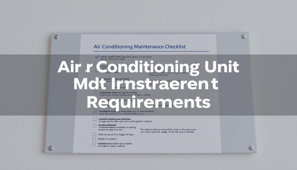 Air Conditioning Maintenance Checklist Air Conditioning Maintenance Checklist