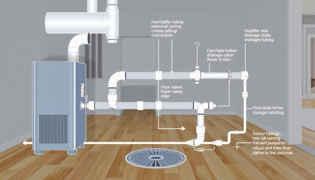 HVAC Humidifier Drainage System Installation HVAC Humidifier Drainage System Installation