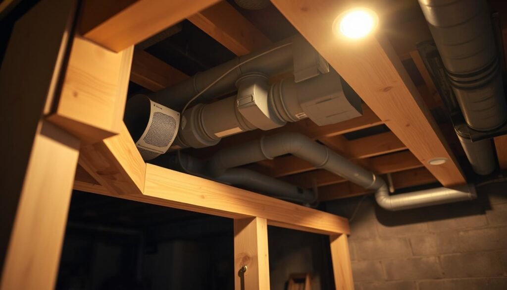 Basement HVAC Duct Soffit Construction