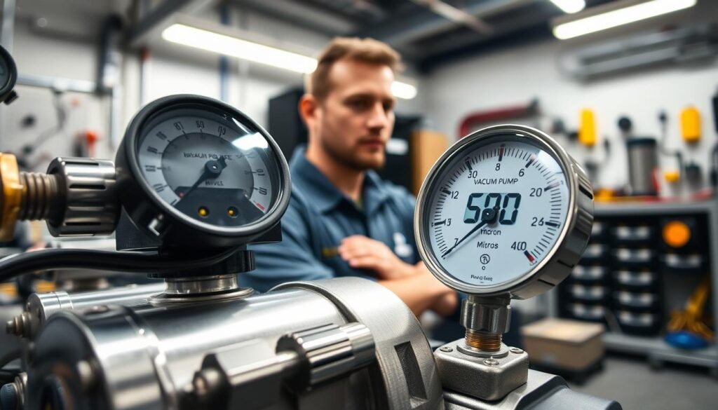 HVAC Vacuum Pump Micron Level Measurement HVAC Vacuum Pump Micron Level Measurement