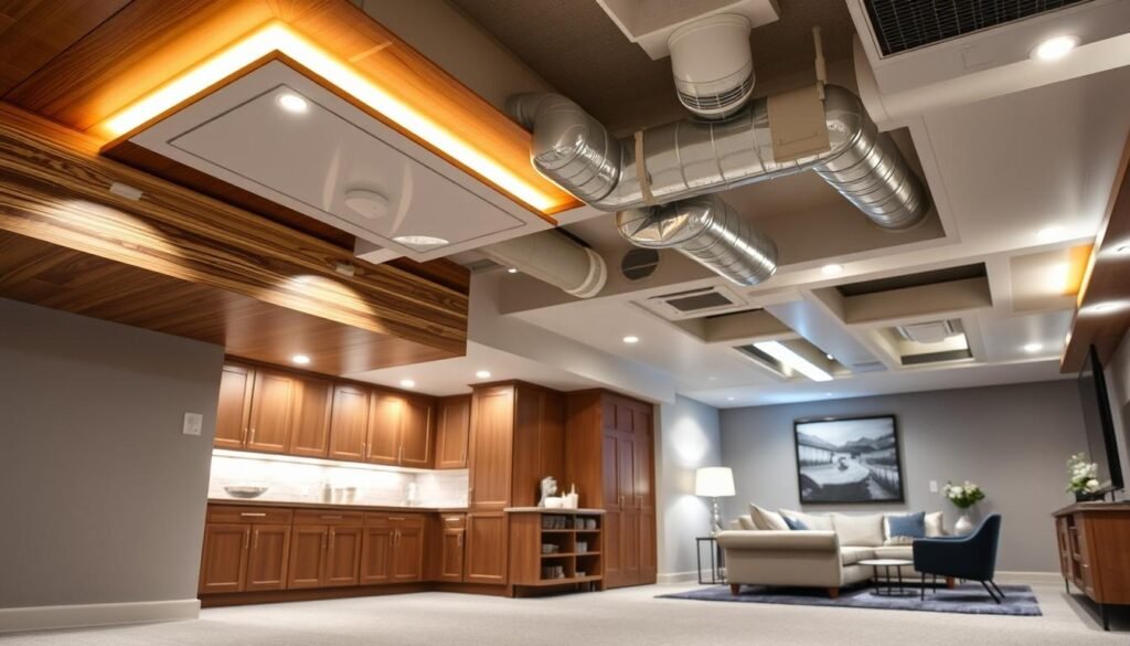 how to hide hvac ducts in basement