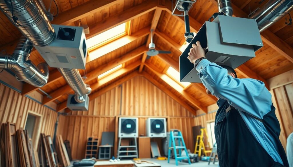 how to install hvac in vaulted ceiling