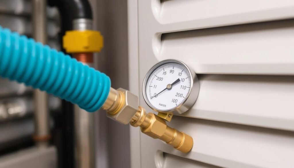 Vacuum Gauge Hose Connection for HVAC System Vacuum Gauge Hose Connection for HVAC System