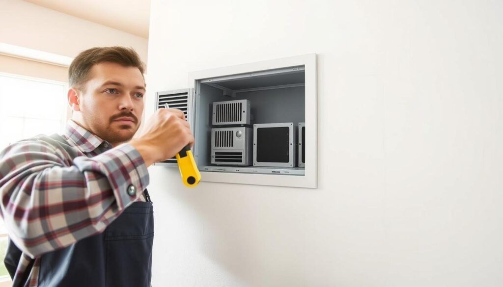 how to install hvac register box